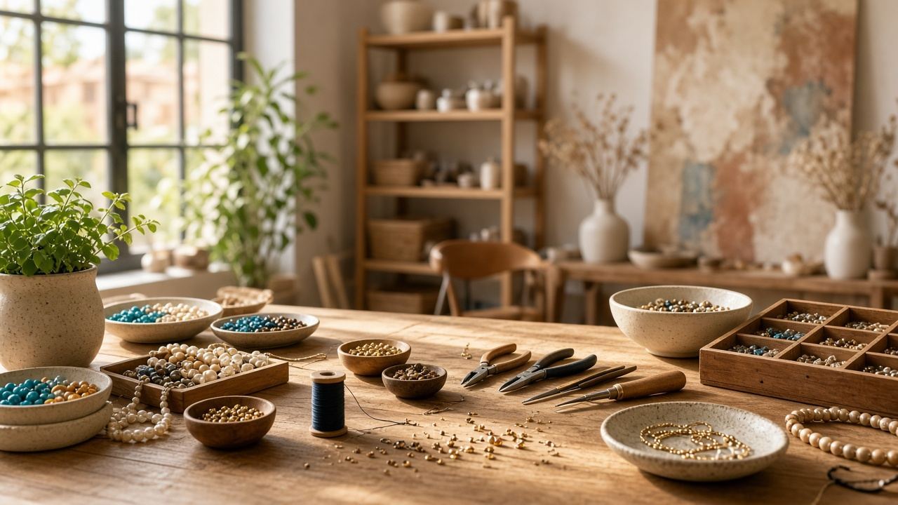 Jewelry making / beading workspace at Studio Clearvale